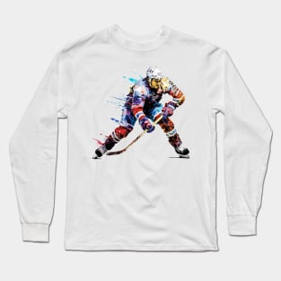 Ice Hockey Player Sport Game Champion Competition Abstract Long Sleeve T-Shirt